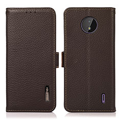 Coque Portefeuille Livre Cuir Etui Clapet B03H pour Nokia C10 Marron