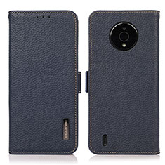 Coque Portefeuille Livre Cuir Etui Clapet B03H pour Nokia C200 Bleu