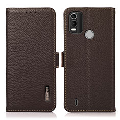 Coque Portefeuille Livre Cuir Etui Clapet B03H pour Nokia C21 Plus Marron