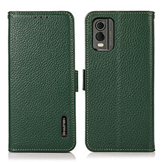 Coque Portefeuille Livre Cuir Etui Clapet B03H pour Nokia C32 Vert