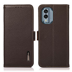 Coque Portefeuille Livre Cuir Etui Clapet B03H pour Nokia X30 5G Marron