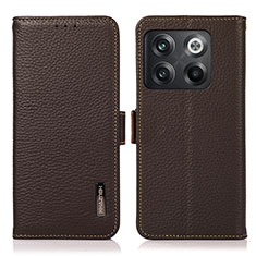 Coque Portefeuille Livre Cuir Etui Clapet B03H pour OnePlus 10T 5G Marron