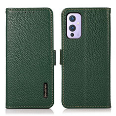 Coque Portefeuille Livre Cuir Etui Clapet B03H pour OnePlus 9 5G Vert