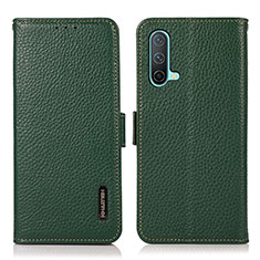 Coque Portefeuille Livre Cuir Etui Clapet B03H pour OnePlus Nord CE 5G Vert