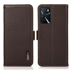 Coque Portefeuille Livre Cuir Etui Clapet B03H pour Oppo A16 Marron