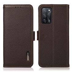 Coque Portefeuille Livre Cuir Etui Clapet B03H pour Oppo A53s 5G Marron