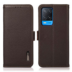 Coque Portefeuille Livre Cuir Etui Clapet B03H pour Oppo A54 4G Marron