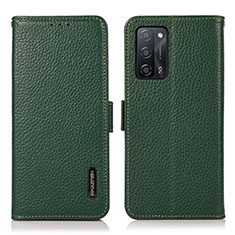 Coque Portefeuille Livre Cuir Etui Clapet B03H pour Oppo A55 5G Vert