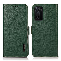 Coque Portefeuille Livre Cuir Etui Clapet B03H pour Oppo A55S 5G Vert