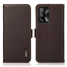 Coque Portefeuille Livre Cuir Etui Clapet B03H pour Oppo F19s Marron