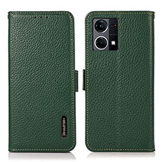 Coque Portefeuille Livre Cuir Etui Clapet B03H pour Oppo F21 Pro 4G Vert