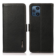 Coque Portefeuille Livre Cuir Etui Clapet B03H pour Oppo Find X3 5G Noir