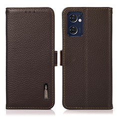 Coque Portefeuille Livre Cuir Etui Clapet B03H pour Oppo Find X5 Lite 5G Marron