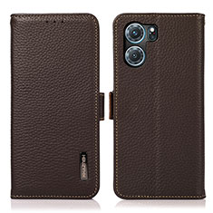 Coque Portefeuille Livre Cuir Etui Clapet B03H pour Oppo K10 5G Marron