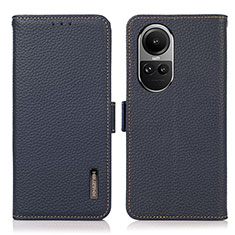 Coque Portefeuille Livre Cuir Etui Clapet B03H pour Oppo Reno10 5G Bleu