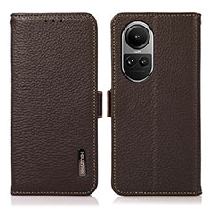 Coque Portefeuille Livre Cuir Etui Clapet B03H pour Oppo Reno10 5G Marron