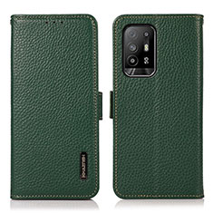 Coque Portefeuille Livre Cuir Etui Clapet B03H pour Oppo Reno5 F Vert