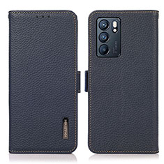 Coque Portefeuille Livre Cuir Etui Clapet B03H pour Oppo Reno6 5G Bleu