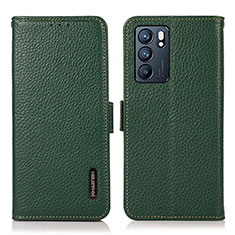 Coque Portefeuille Livre Cuir Etui Clapet B03H pour Oppo Reno6 5G Vert