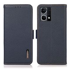 Coque Portefeuille Livre Cuir Etui Clapet B03H pour Oppo Reno7 4G Bleu