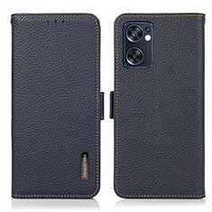 Coque Portefeuille Livre Cuir Etui Clapet B03H pour Oppo Reno7 SE 5G Bleu