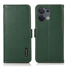 Coque Portefeuille Livre Cuir Etui Clapet B03H pour Oppo Reno8 5G Vert