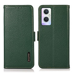 Coque Portefeuille Livre Cuir Etui Clapet B03H pour Oppo Reno8 Lite 5G Vert