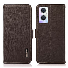 Coque Portefeuille Livre Cuir Etui Clapet B03H pour Oppo Reno8 Z 5G Marron