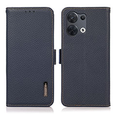 Coque Portefeuille Livre Cuir Etui Clapet B03H pour Oppo Reno9 Pro 5G Bleu