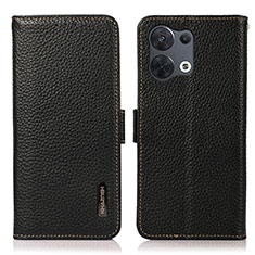 Coque Portefeuille Livre Cuir Etui Clapet B03H pour Oppo Reno9 Pro 5G Noir