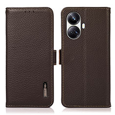 Coque Portefeuille Livre Cuir Etui Clapet B03H pour Realme 10 Pro+ Plus 5G Marron