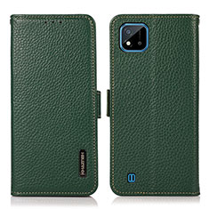 Coque Portefeuille Livre Cuir Etui Clapet B03H pour Realme C11 (2021) Vert