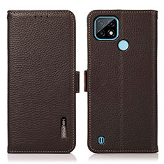 Coque Portefeuille Livre Cuir Etui Clapet B03H pour Realme C21 Marron