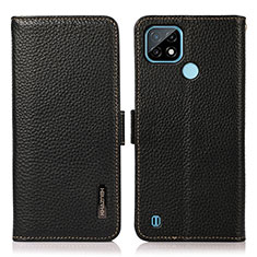 Coque Portefeuille Livre Cuir Etui Clapet B03H pour Realme C21 Noir