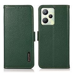 Coque Portefeuille Livre Cuir Etui Clapet B03H pour Realme C35 Vert