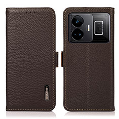 Coque Portefeuille Livre Cuir Etui Clapet B03H pour Realme GT5 5G Marron