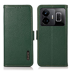 Coque Portefeuille Livre Cuir Etui Clapet B03H pour Realme GT5 5G Vert