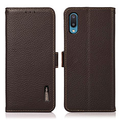 Coque Portefeuille Livre Cuir Etui Clapet B03H pour Samsung Galaxy A02 Marron