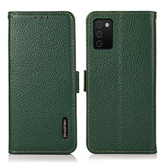 Coque Portefeuille Livre Cuir Etui Clapet B03H pour Samsung Galaxy A02s Vert