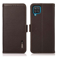 Coque Portefeuille Livre Cuir Etui Clapet B03H pour Samsung Galaxy A12 5G Marron