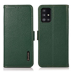 Coque Portefeuille Livre Cuir Etui Clapet B03H pour Samsung Galaxy A51 5G Vert