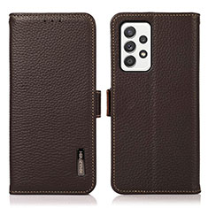 Coque Portefeuille Livre Cuir Etui Clapet B03H pour Samsung Galaxy A52 4G Marron