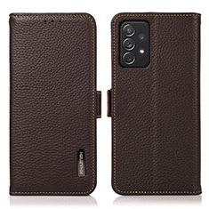 Coque Portefeuille Livre Cuir Etui Clapet B03H pour Samsung Galaxy A72 5G Marron