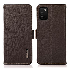 Coque Portefeuille Livre Cuir Etui Clapet B03H pour Samsung Galaxy F02S SM-E025F Marron