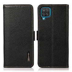 Coque Portefeuille Livre Cuir Etui Clapet B03H pour Samsung Galaxy F12 Noir