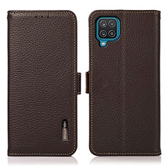 Coque Portefeuille Livre Cuir Etui Clapet B03H pour Samsung Galaxy M12 Marron