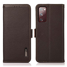 Coque Portefeuille Livre Cuir Etui Clapet B03H pour Samsung Galaxy S20 FE 4G Marron