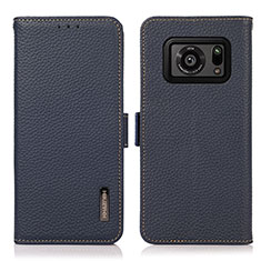 Coque Portefeuille Livre Cuir Etui Clapet B03H pour Sharp Aquos R6 Bleu