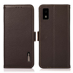 Coque Portefeuille Livre Cuir Etui Clapet B03H pour Sharp Aquos wish Marron