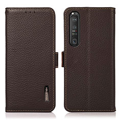 Coque Portefeuille Livre Cuir Etui Clapet B03H pour Sony Xperia 1 III Marron